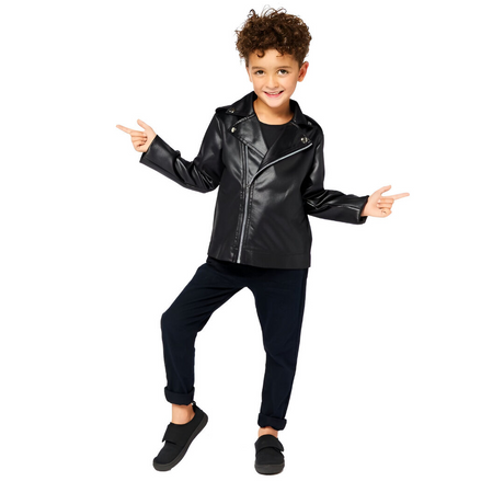 Costume Grease T Bird Leather Jacket 8–10 Years Kids Jacket Only in Black