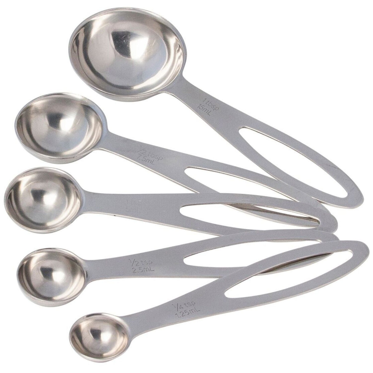 5 Piece Cuisena Stainless Steel Measuring Spoon Set (Nesting Design ...