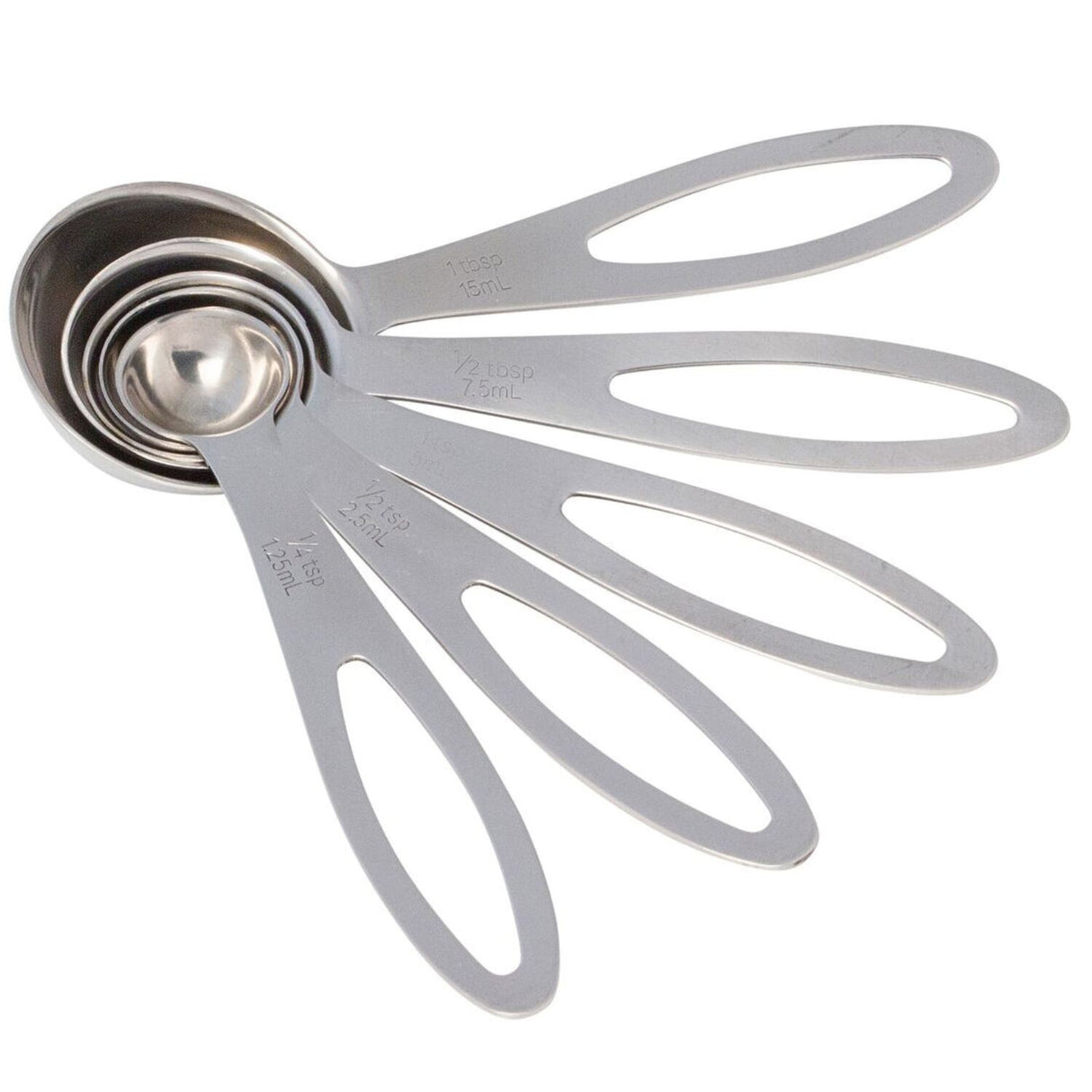 Cuisena Stainless Steel Measuring Spoons Set 5 Piece Durable Nesting Design