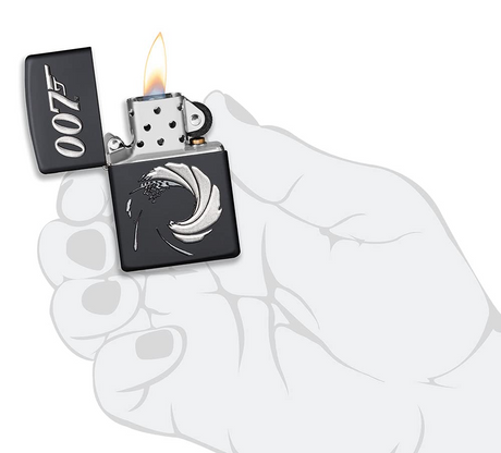 Zippo James Bond 007 Lighter in Black Matte (Made in USA) - Officially Licensed