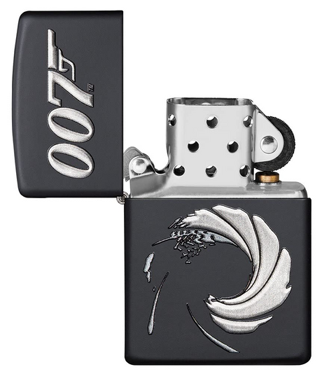 Zippo James Bond 007 Lighter in Black Matte (Made in USA) - Officially Licensed