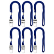 6x Metal Referee Whistle w/ Neck Cord Bulk Pack - Sports Indoor/Outdoor Umpire (Emergency)