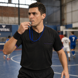 Metal Referee Whistle w/ Neck Cord - Sports Indoor/Outdoor Umpire (Emergency)
