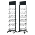 2x 12 Tier Placemat Display Rack Pack - Brochure/Magazine/Newspaper Storage Stand on Wheels (Black Frame)