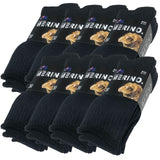 9 Pairs MERINO WOOL SOCKS Mens Heavy Duty Premium Thick Work Socks Cushion in Black