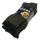 9 Pairs MERINO WOOL SOCKS Mens Heavy Duty Premium Thick Work Socks Cushion in Olive