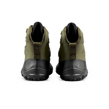 Vivobarefoot Mens Tracker Textile AT II Hiking Boots - Dark Olive (Waterproof Shoes)