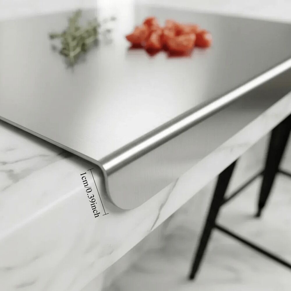 Stainless Titanium Steel Anti-Bacterial Cutting Chopping Board w/ Raised Edge - Extra Large (40x30cm)