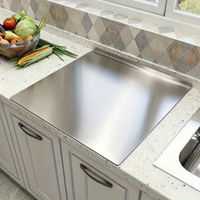 Stainless Titanium Steel Anti-Bacterial Cutting Chopping Board w/ Raised Edge - Extra Large (40x30cm)