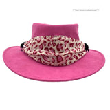 Jacaru 1103 Alice Womens Vegan Leather Hat with Scarf - Water Repellent & UPF 50+ (Made in Australia)