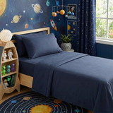 Park Avenue 500TC Natural Bamboo Cotton Bed Sheet Set - Indigo (Anti-Wrinkle Satin Finish)