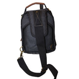 FIB Canvas Sling Bag Shoulder Strap Messenger Travel Pack w Tablet Pocket - Black