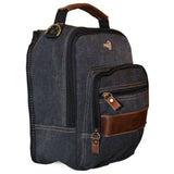 FIB Canvas Sling Bag Shoulder Strap Messenger Travel Pack w Tablet Pocket - Black