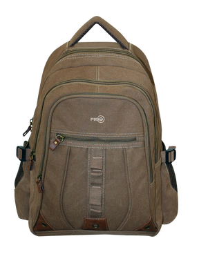FIB Washed Canvas Backpack Bag in Khaki