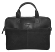 Futura Mens Slimline Leather Laptop Bag School Work Satchel Shoulder Strap - Black