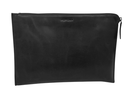 Futura Mens Leather Document Satchel Bag - Black (School Office Travel)