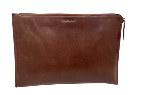 Futura Mens Leather Document Satchel Bag - Brown (School Office Travel)