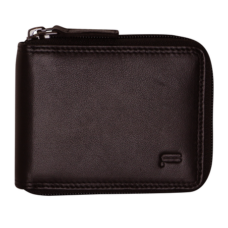 Futura Mens RFID Zip Around Leather Wallet - Brown