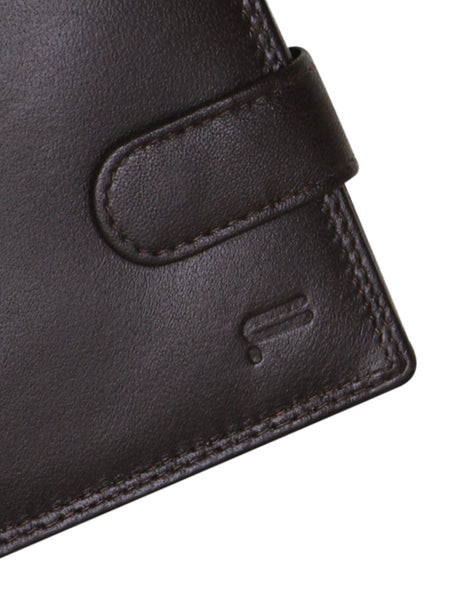 Futura Men's RFID Leather Coin Wallet with Buckle - Brown