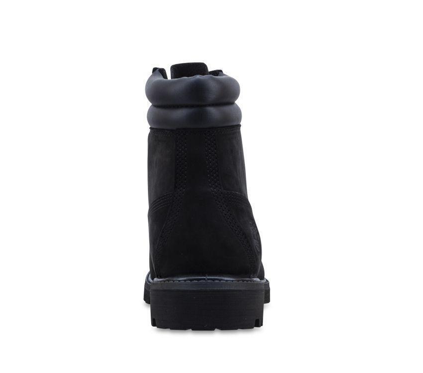 Timberland Mens 6-inch Double Collar Boots Leather Shoes Lightweight - Black Nubuck
