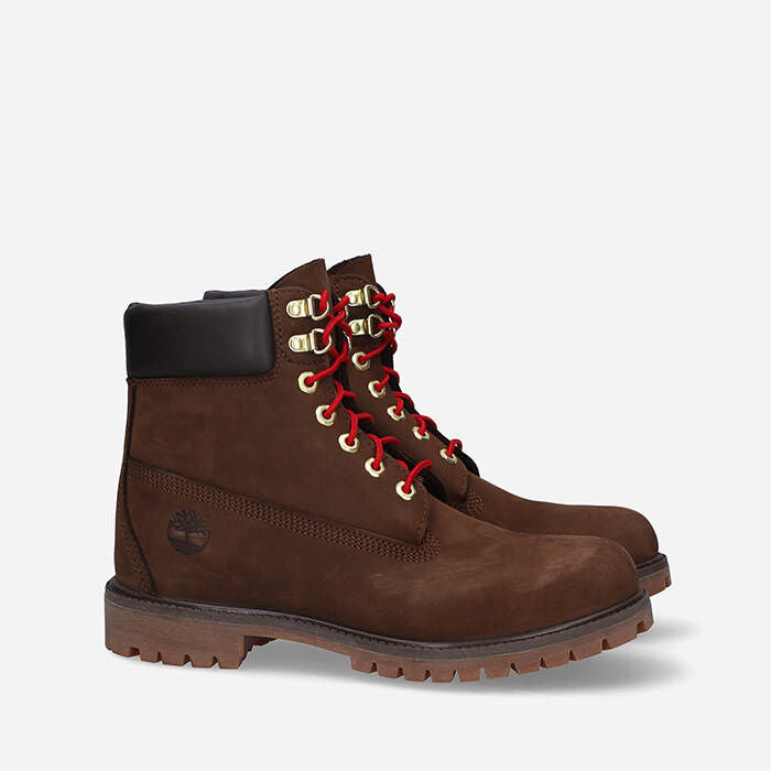Timberland Womens Premium 6-inch Waterproof Boots - Dark Brown/Red