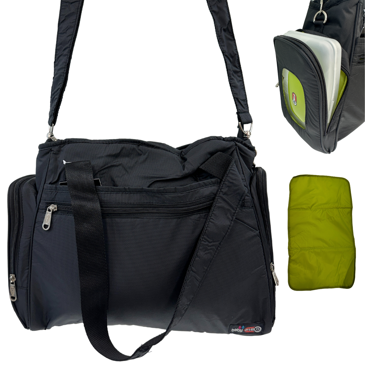 FIB Baby Nappy Diaper Tote Bag - Black