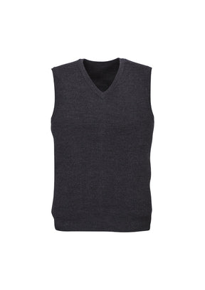 Advatex Mens Wool Blend V Neck Sleeveless Vest (Double Knit) - Charcoal