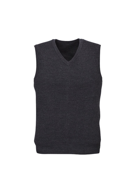Advatex Mens Wool Blend V Neck Sleeveless Vest (Double Knit) - Charcoal