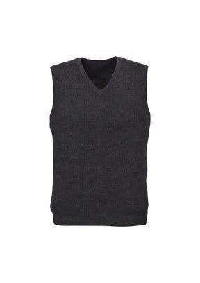 Advatex Mens Wool Blend V Neck Sleeveless Vest (Double Knit) - Charcoal
