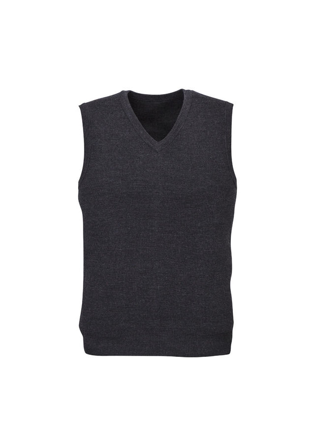Advatex Mens Wool Blend V Neck Sleeveless Vest (Double Knit) - Charcoal