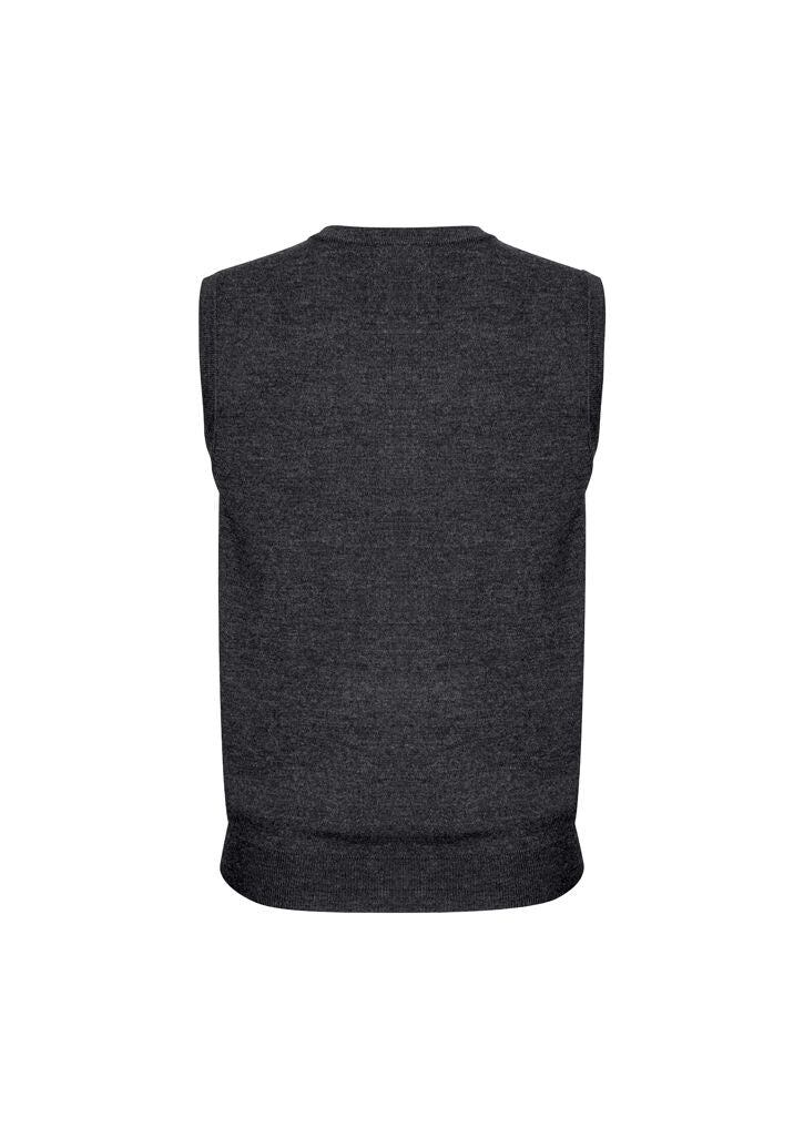 Advatex Mens Wool Blend V Neck Sleeveless Vest (Double Knit) - Charcoal