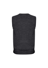 Advatex Mens Wool Blend V Neck Sleeveless Vest (Double Knit) - Charcoal