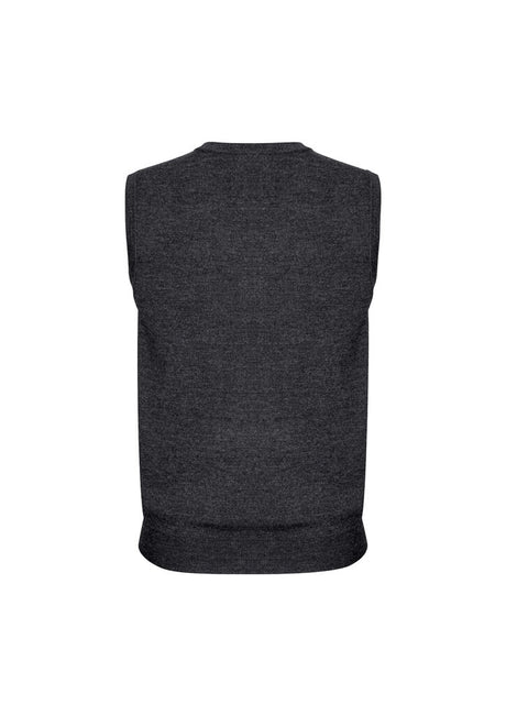 Advatex Mens Wool Blend V Neck Sleeveless Vest (Double Knit) - Charcoal