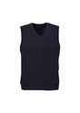 Advatex Mens Wool Blend V Neck Sleeveless Vest (Double Knit) - Navy