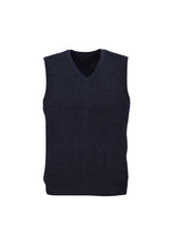 Advatex Mens Wool Blend V Neck Sleeveless Vest (Double Knit) - Navy