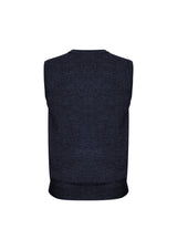Advatex Mens Wool Blend V Neck Sleeveless Vest (Double Knit) - Navy
