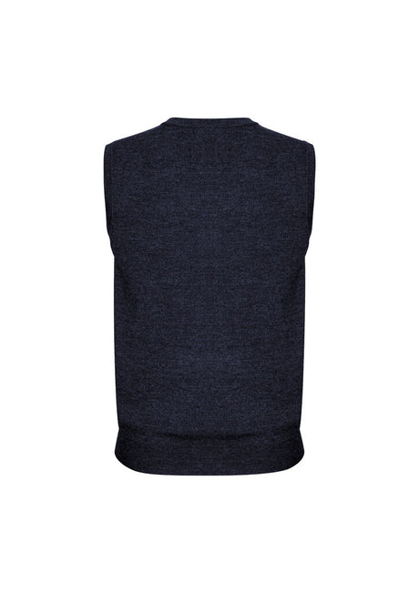 Advatex Mens Wool Blend V Neck Sleeveless Vest (Double Knit) - Navy Blue