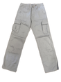 Mens 100% Cotton Cargo Pants Relaxed Easy Fit Straight Leg in Light Grey