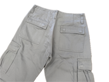 Mens 100% Cotton Cargo Pants Relaxed Easy Fit Straight Leg in Light Grey