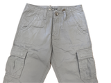 Mens 100% Cotton Cargo Pants Relaxed Easy Fit Straight Leg in Light Grey