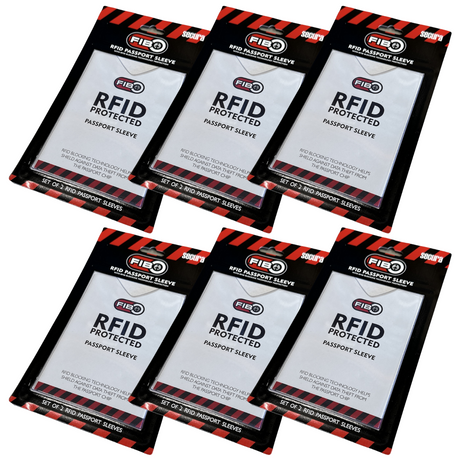 6x RFID Blocking Sleeve Secure Passport ID Protector Anti Thief Scan - White