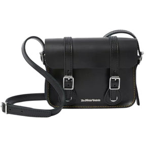 Dr. Martens 7 Inch Leather Satchel Bag - Black Kiev (Shoulder Crossbody & Magnetic Buckle)