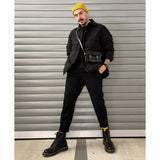 Dr. Martens 7 Inch Satchel Bag Leather Shoulder Crossbody Magnetic Buckle in Black Kiev