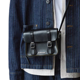 Dr. Martens 7 Inch Satchel Bag Leather Shoulder Crossbody Magnetic Buckle in Black Kiev