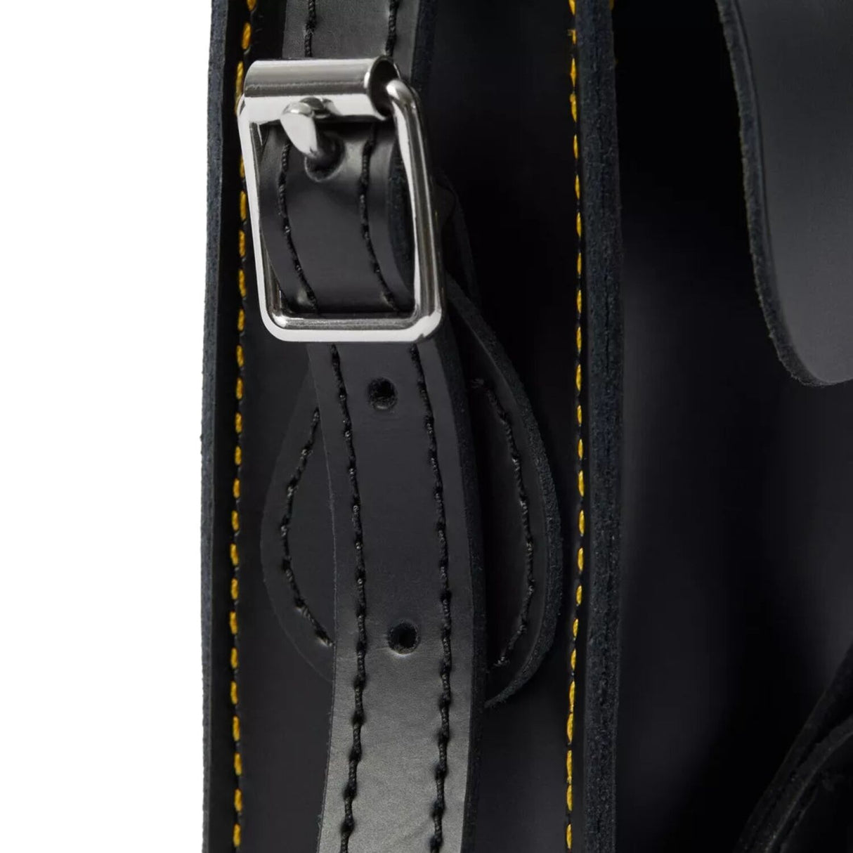 Dr. Martens 7 Inch Satchel Bag Leather Shoulder Crossbody Magnetic Buckle in Black Kiev