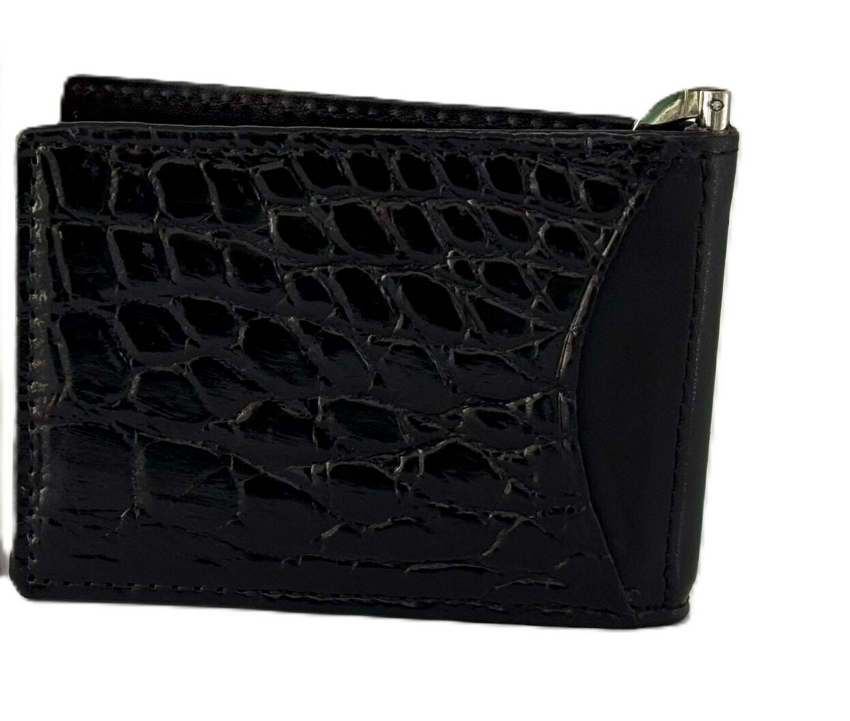 Mens Genuine Crocodile Leather Money Clip Wallet - Black (Made in Australia)