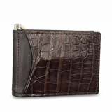 Mens Genuine Crocodile Leather Money Clip Wallet - Brown (Made in Australia)