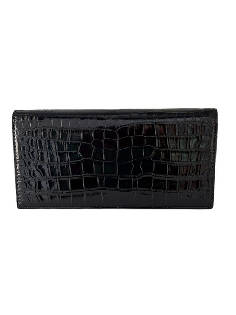 Womens Genuine Crocodile Leather Purse Wallet - Black (Made in Australia)