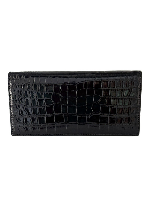 Womens Genuine Crocodile Leather Purse Wallet - Black (Made in Australia)
