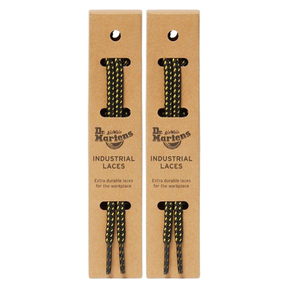 2x Dr. Martens 90cm Flat Cotton Laces Pack - Black/Yellow (4-5 Eye Shoes)